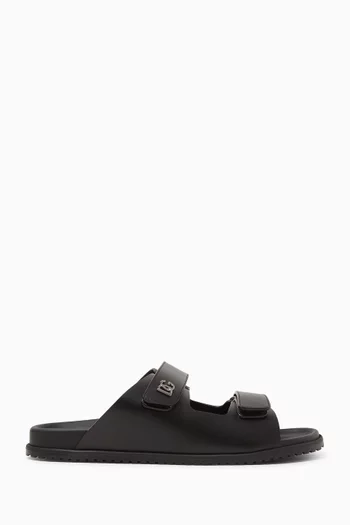 Logo Sandals in Leather