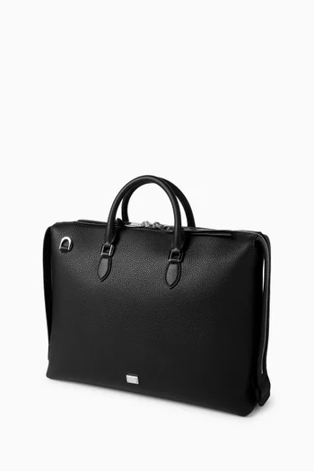 Logo Briefcase in Leather