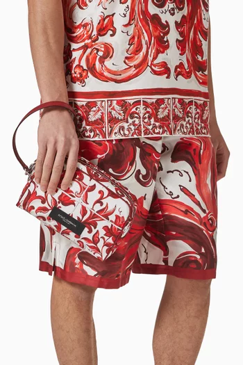 Majolica-print Essenza Handbag in Calfskin