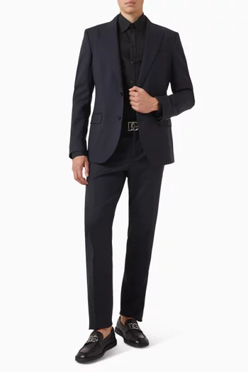 Single-breasted Suit Set in Virgin Wool Blend