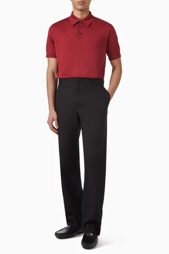 Polo Shirt in Silk-knit