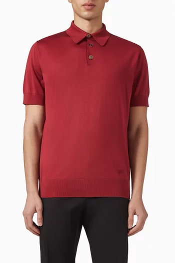 Polo Shirt in Silk-knit