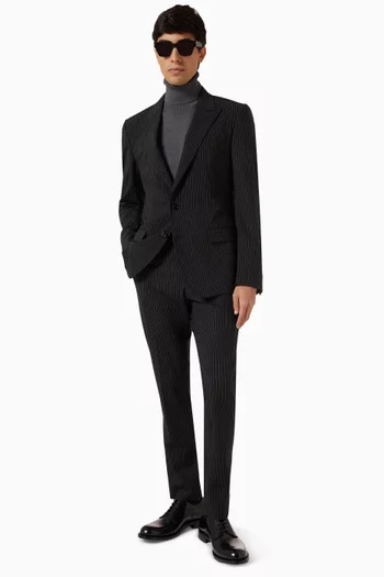 Martini Light Single-breasted Pinstripe Jacket in Wool