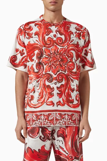 Majolica-print T-shirt in Cotton