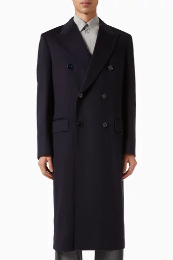 Double-breasted Coat in Virgin Wool