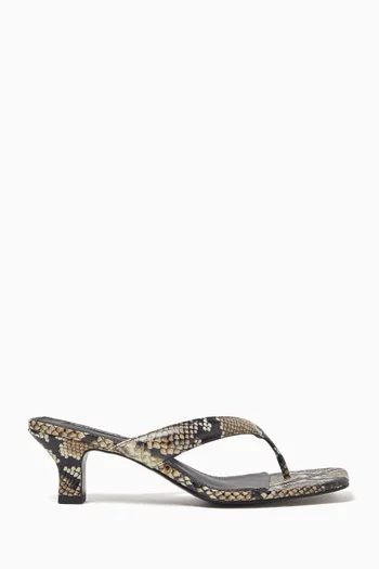 Poesie 60 Mules in Python-print Leather