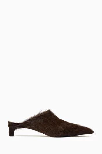 Hudson II 45 Mules in Calf Hair