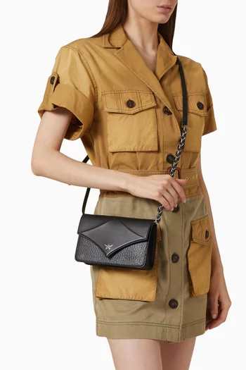 Mini Diamond Crossbody Bag in Visetos Canvas & Leather