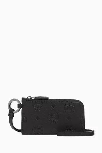 Aren Card Case in Embossed Leather