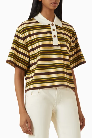 Striped Polo Shirt in Cotton