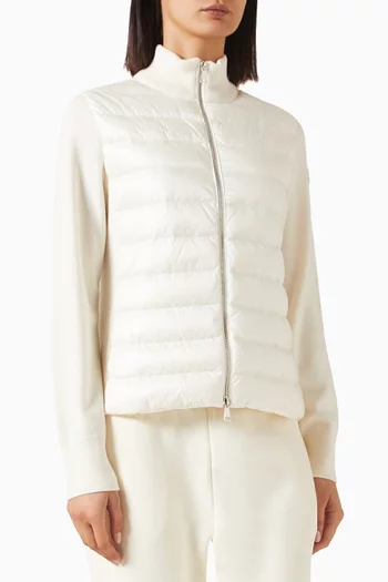 Padded Zip-up Cardigan in Wool