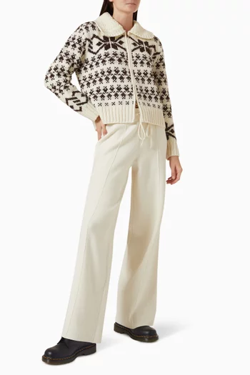 Wide-leg Track Pants in Wool-blend