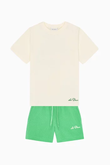 Striped Swim Shorts in Seersucker