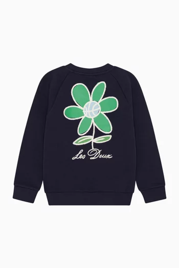 Flower Sweatshirt in Organic Cotton-fleece