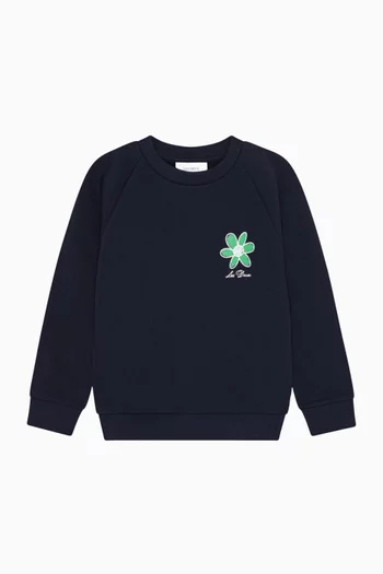 Flower Sweatshirt in Organic Cotton-fleece