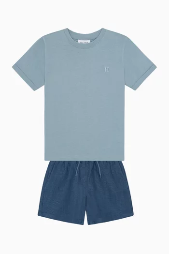 Drawstring Shorts in Linen-cotton