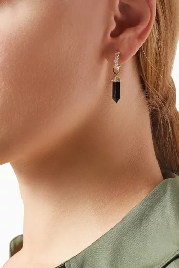 Chakra Onyx Small Single Earring in 18kt Yellow Gold