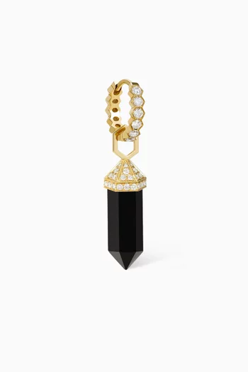 Chakra Onyx Small Single Earring in 18kt Yellow Gold