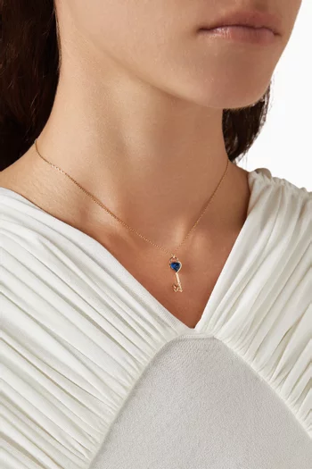 Key of Love Kyanite Necklace in 18kt Yellow Gold