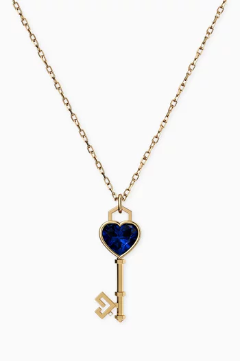 Key of Love Kyanite Necklace in 18kt Yellow Gold