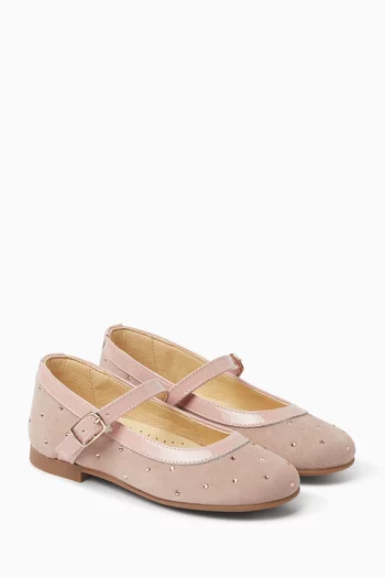 Sequin-embellished Ballerina Sandals in Velvet