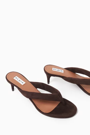 Padded 55 Thong Mules in Suede
