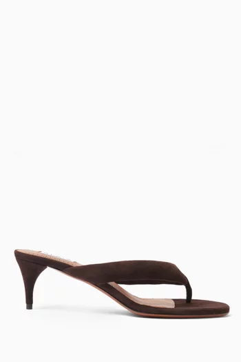 Padded 55 Thong Mules in Suede