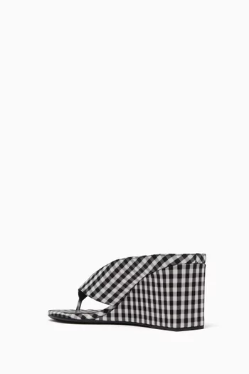 Cube 75 Thong Mules in Vichy Print