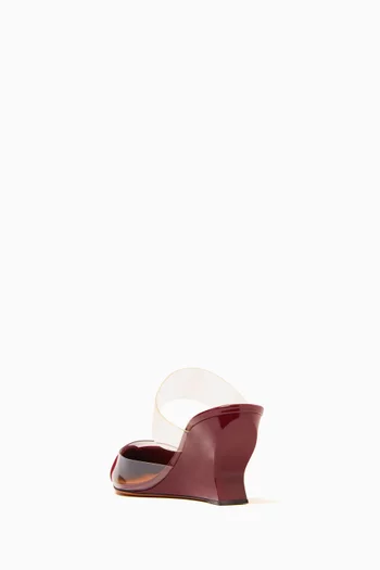 Heart 60 Mules in Plexi & Patent Calfskin