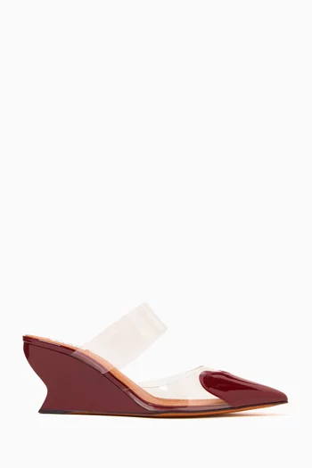 Heart 60 Mules in Plexi & Patent Calfskin