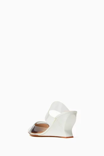 Heart 60 Mules in Plexi & Patent Calfskin