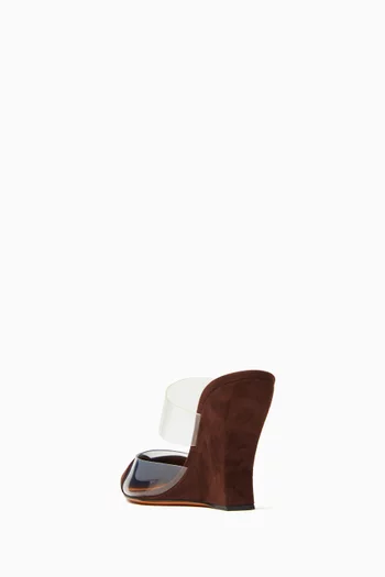 Heart 90 Mules in Plexi & Suede