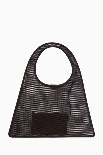 One Piece Hobo Bag in Fishnet & Suede