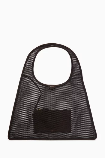 One Piece Hobo Bag in Fishnet & Suede