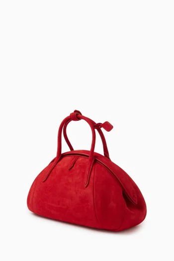 Small Purse Top-handle Bag in Nubuck Calfskin