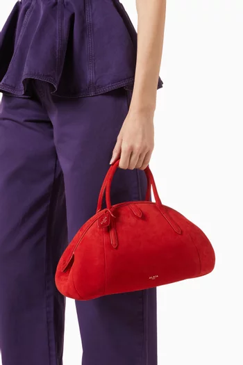 Small Purse Top-handle Bag in Nubuck Calfskin