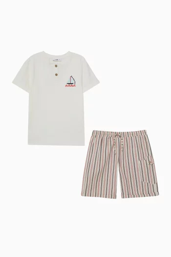Printed T-Shirt and Shorts Set