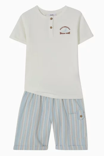 Embroidered T-Shirt & Shorts Set