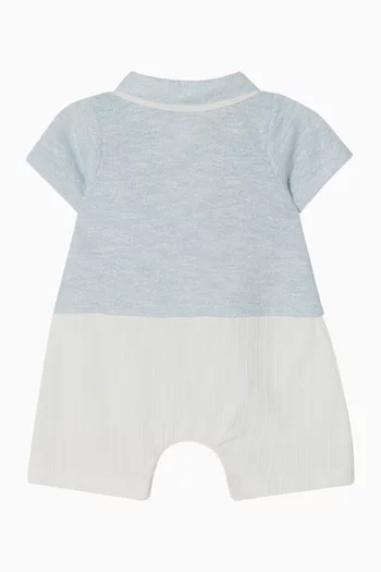 Collared Two-Tone Romper