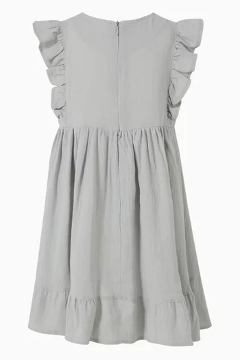 Ruffle Embroidered Dress