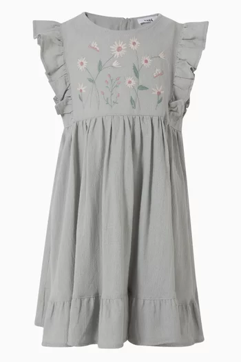 Ruffle Embroidered Dress