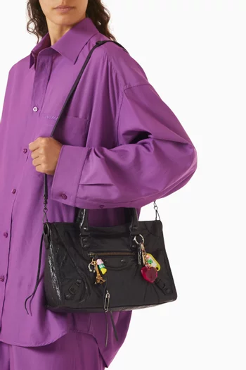 Small Le City Bag with Charms in Arena Lambskin