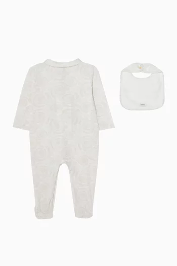 Sleepsuit & Bib Set in Cotton