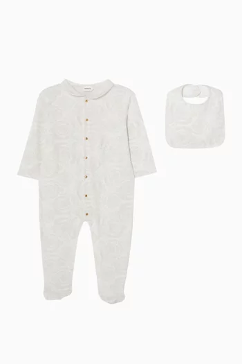 Sleepsuit & Bib Set in Cotton