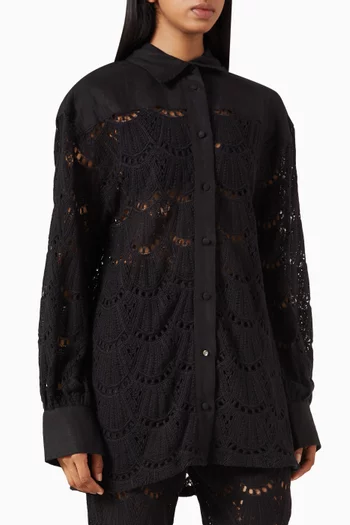 Nola Broderie Anglaise Shirt in Cotton