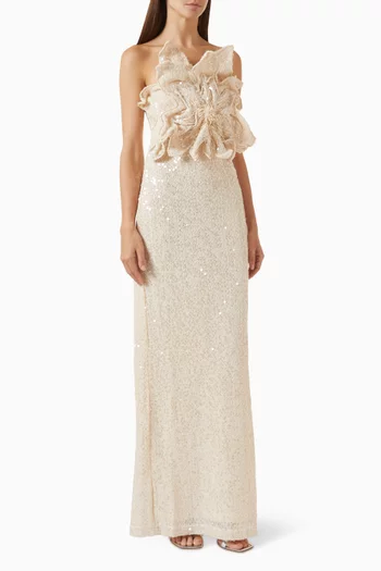Iara Crochet-flower Gown