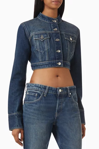 Hannah Cropped Jacket in Denim