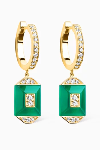 Layl Dangling Hoop Earrings in 18kt Yellow Gold