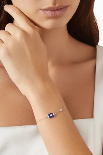 Layl Diamond & Lapis Bracelet in 18kt White Gold