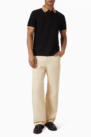 Logo Collar Polo Shirt in Cotton